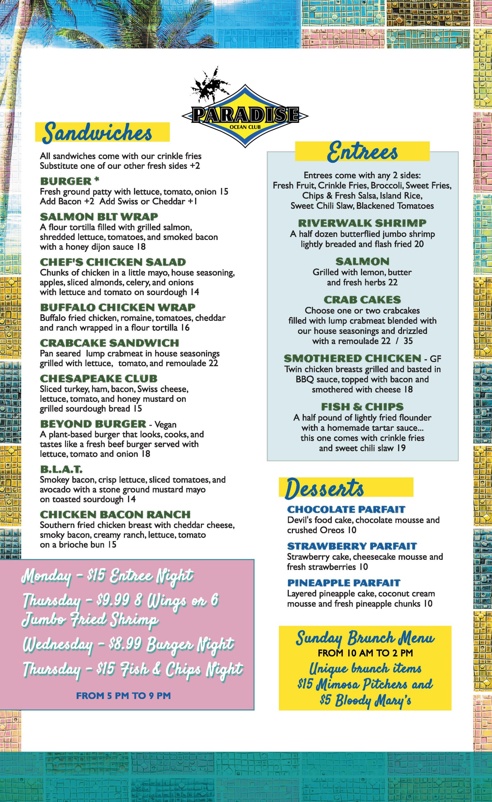Main Summer Menu Page 2