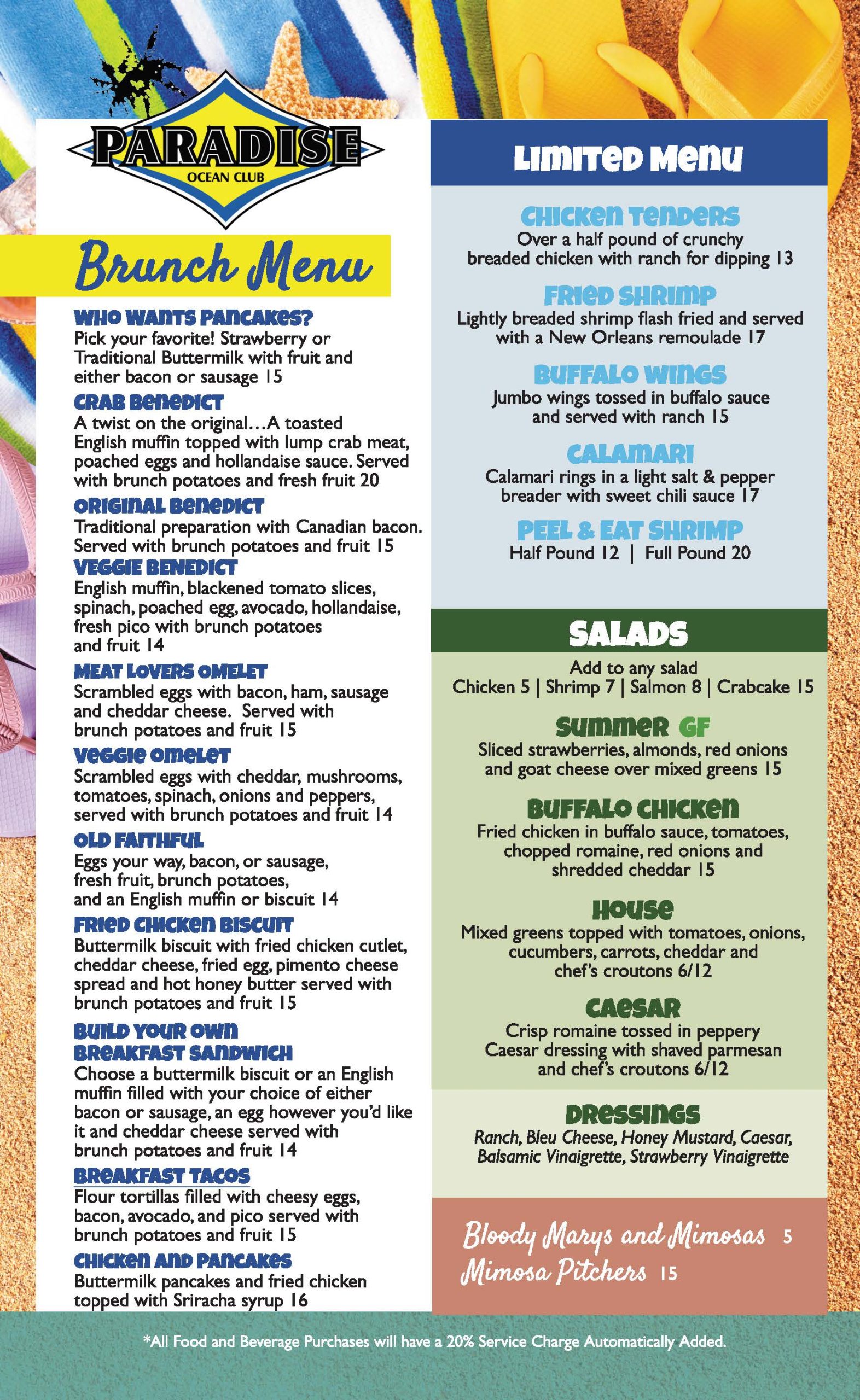Snack Bar Menu