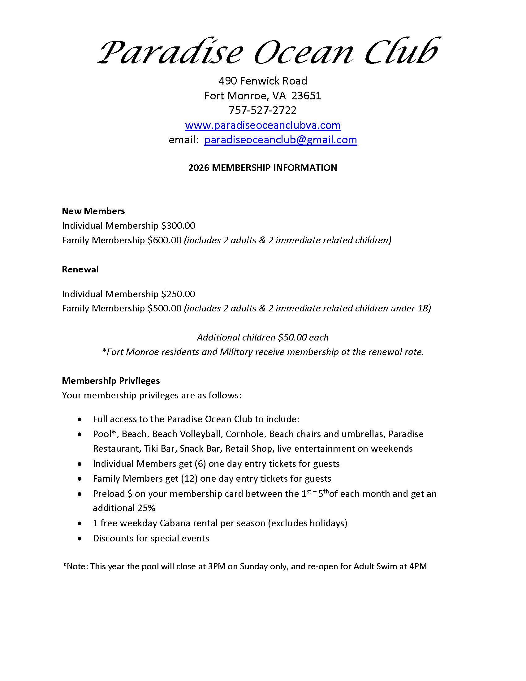 2024 Membership Information